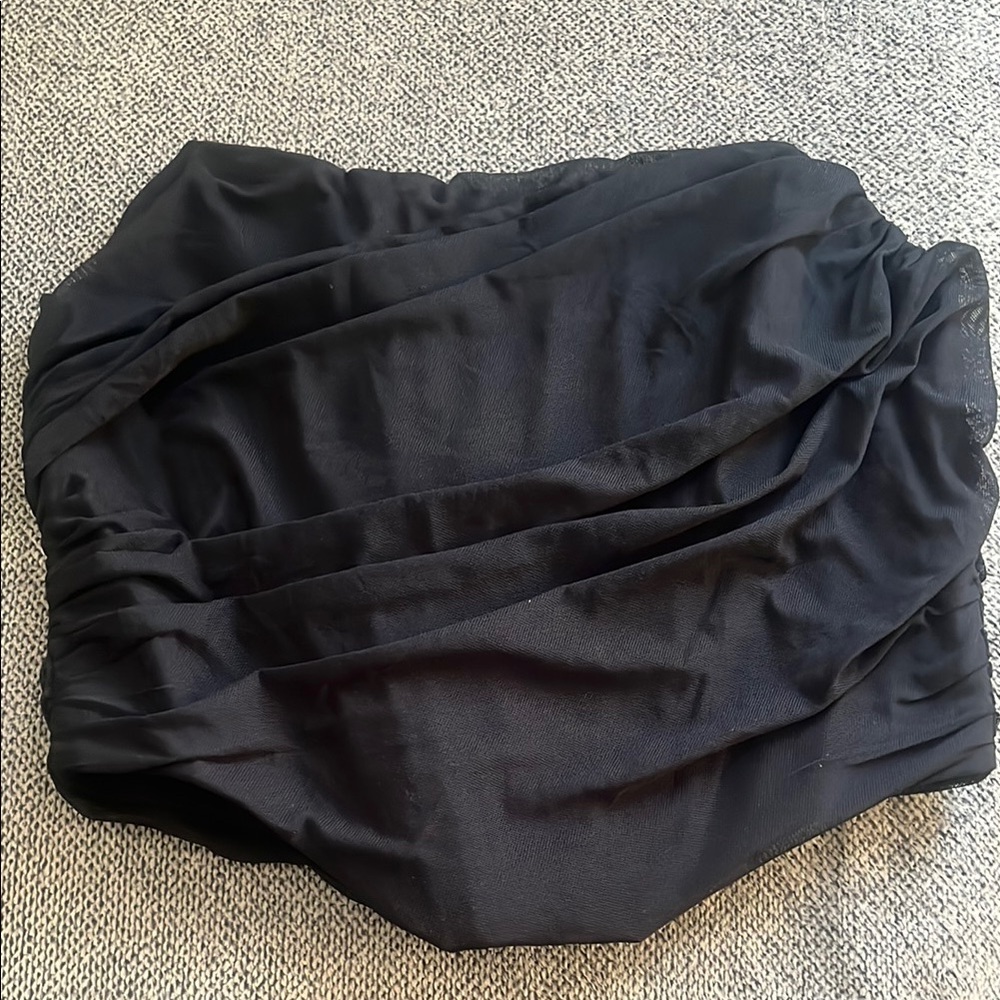 Ruched zip up corset top